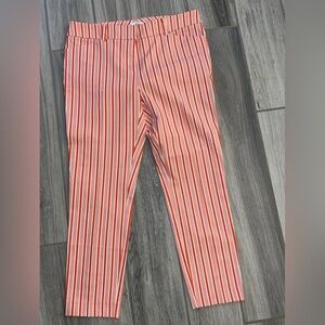 New York & Company Orange Striped Capri Pants Size 10